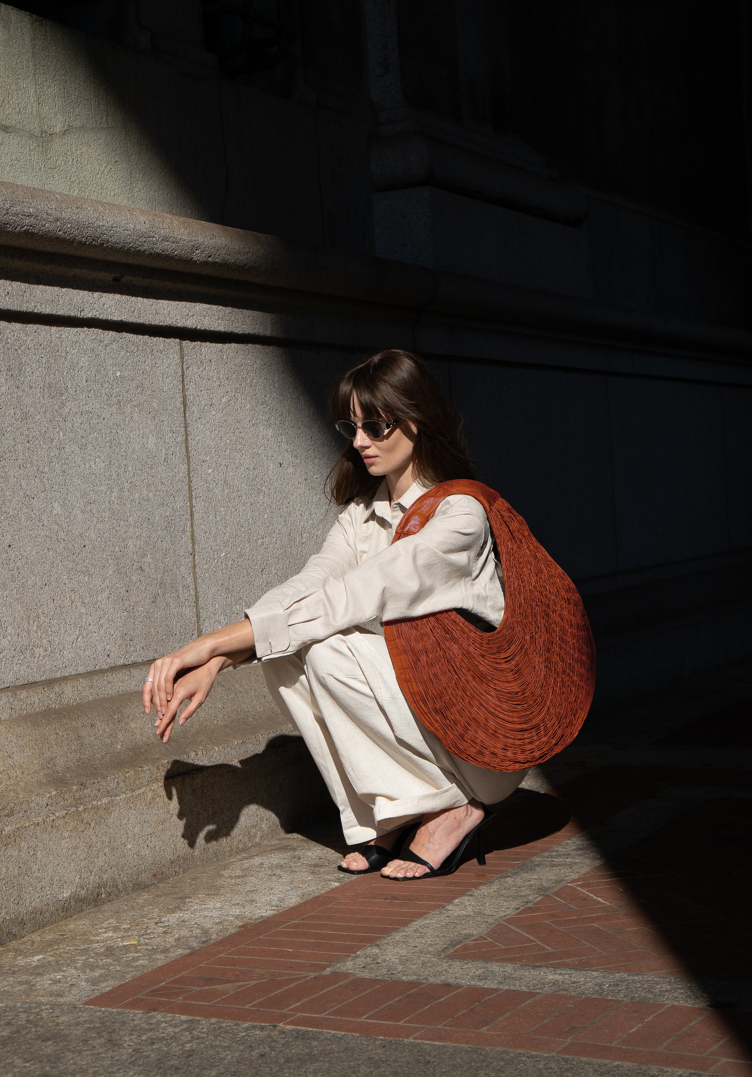 Bivalda Shoulder bag (big size) Dark Pumpkin